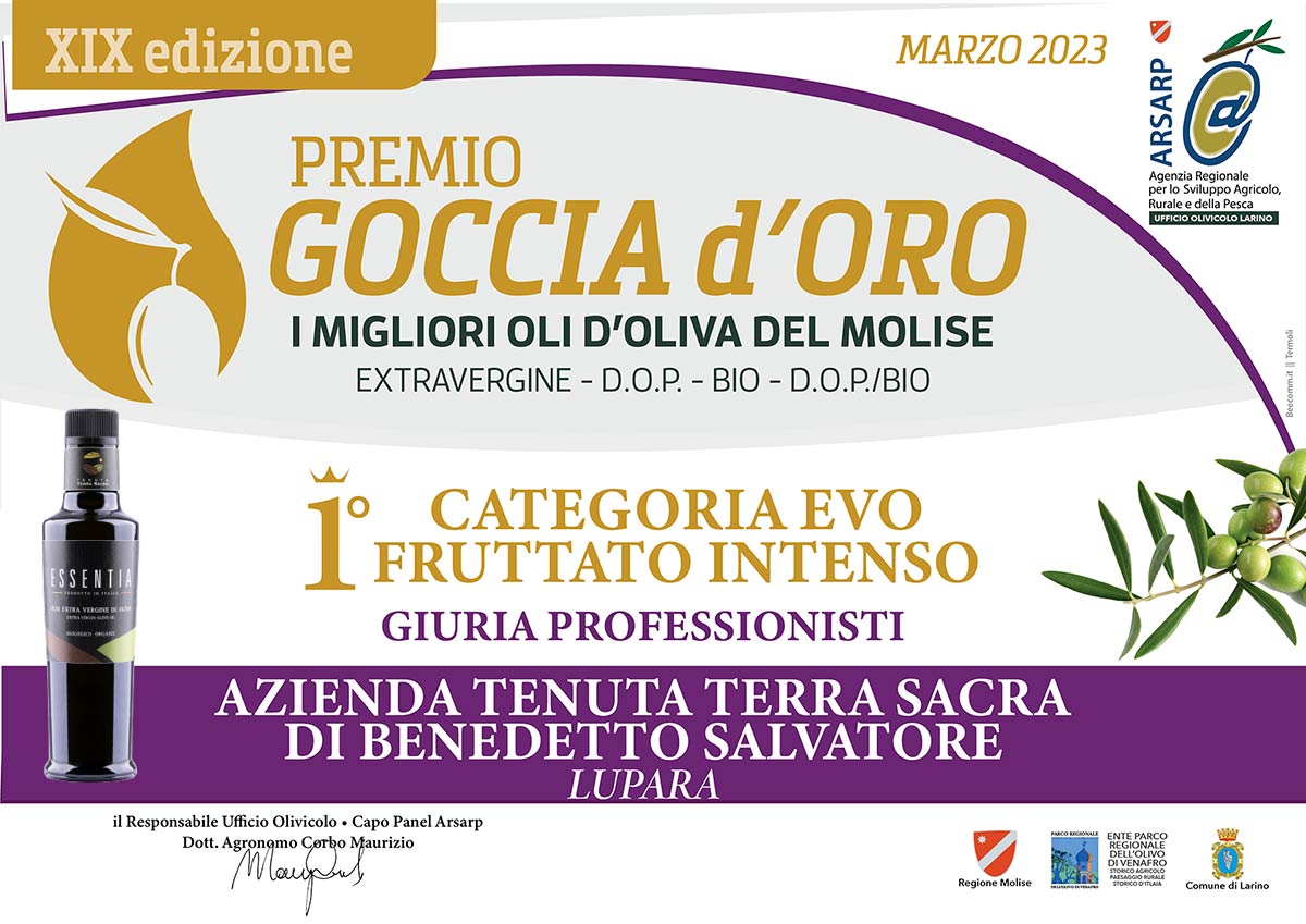 premio come miglior olio EVO bio premio miglior fruttato intenso 